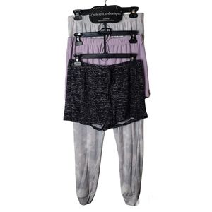 Catherine Malandrino Sleepwear Shorts & Joggers 3-pc Set Women’s Size Large NWT